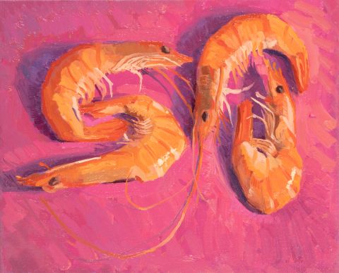 Garnaaltjes I 2020 I olieverf op linnen, marouflé