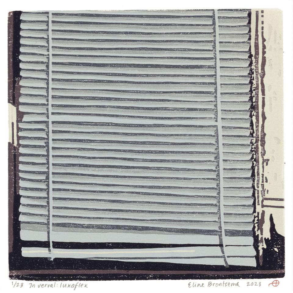 In verval: luxaflex I 2023 I houtsnede I 12,7 x 13 cm I oplage: 27 <b>[SOLD OUT]</b>