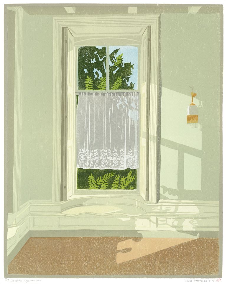 In verval: logeerkamer I 2023 I houtsnede I 40,3 x 32,6 cm I oplage: 21