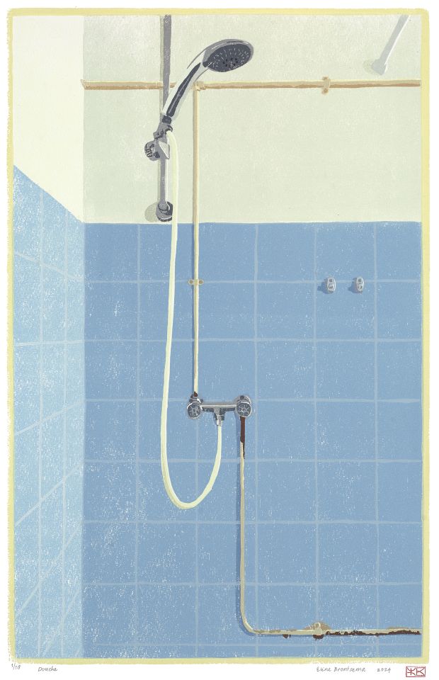 Douche I 2024 I houtsnede I 42,8 x 27,5 cm I oplage: 18 <b>[SOLD OUT]</b>