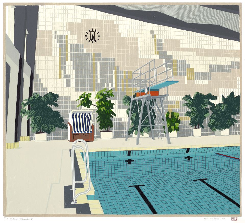 Stadtbad Wilmersdorf I I 2024 I houtsnede I 47,2 x 52,6 cm I oplage: 20 <b>[SOLD OUT]</b>