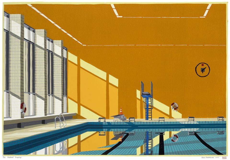 Stadtbad Tempelhof I 2025 I houtsnede I 71,6 x 49 cm I oplage: 23 <b>[SOLD OUT]</b>